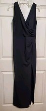 Woosea Women's Size M Dress Maxi Black High Front Slit Dressy Formal Fitted NWT