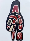 Valencia BIRD  Red " Orca " Signed Original Native Hand carved art Cree Nation
