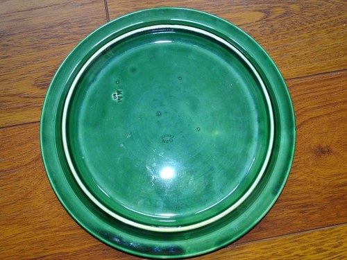 DE COLECCIÓN BAJO PLATO MAYÓLICA FRANCIA VERDE GIEN - Imagen 4 de 7