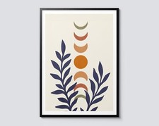 Moon Phases 1 Print, Boho Collection, Graphic Minimalist Scandi Style, Nature