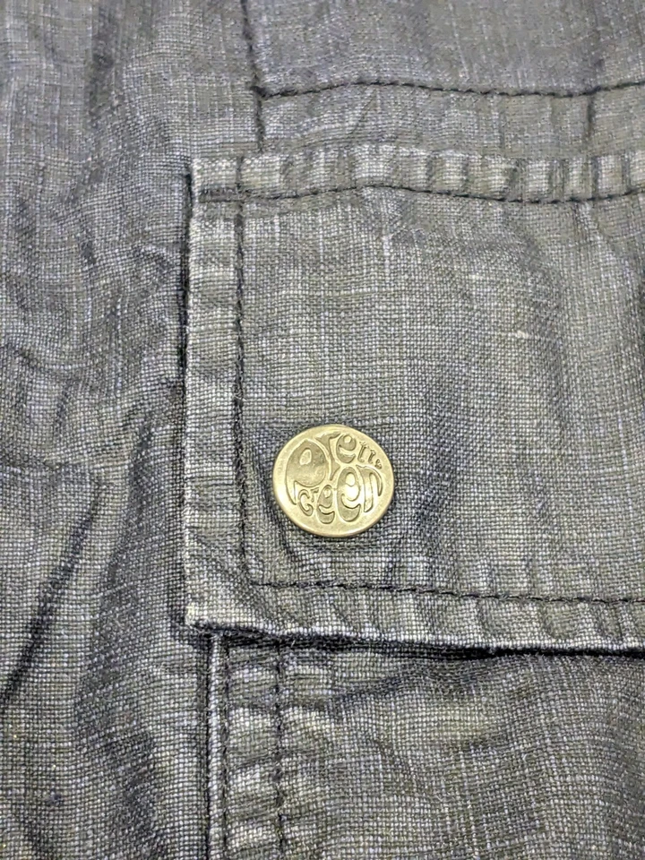 Pretty Green Mens Jacket X Small Blue Navy Linen Parka Casuals Liam Oasis - Image 3 of 4