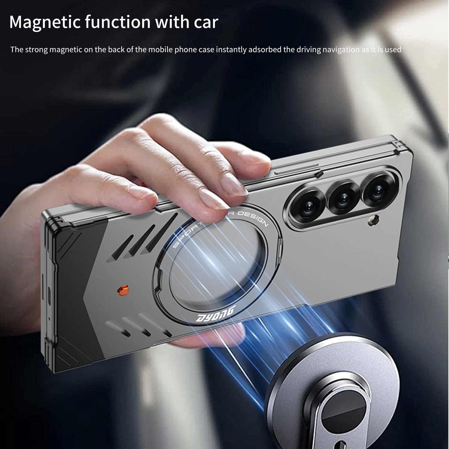 Magnetic Aluminum Metal Frameless Snap Stand Case For Samsung Galaxy Z Fold 6 - Picture 6 of 14