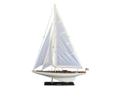 Wooden Intrepid Model Sailbaot Decoration 35''