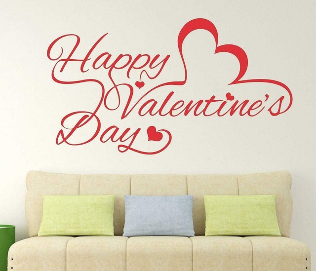 Happy Valentine'S Day Wall Sticker Home Art Decor Kids Room Decal 70 cm
