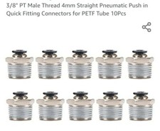 3/8" PT Male Thread 4mm Straight Pneumatic Push in Quick Fitting Connectors