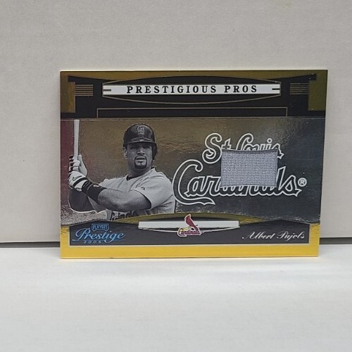 ALBERT PUJOLS 2005 Playoff Prestigious Pros GU JERSEY ~ GOLD /25 ~ CARDINALS - Afbeelding 2 van 4