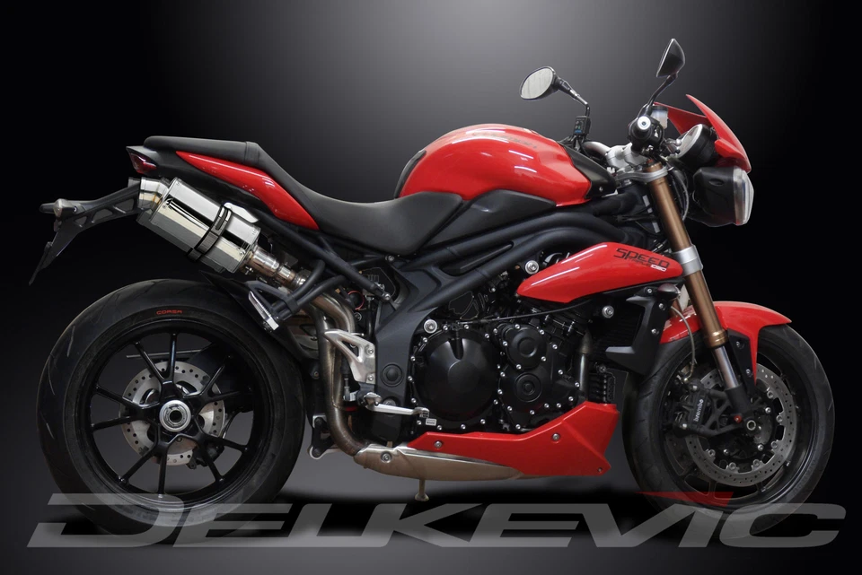 Triumph Speed Triple 1050 2011-14 一脚蹬 9 英寸椭圆形不锈钢排气消声器套件 — 第 4/4 张图片