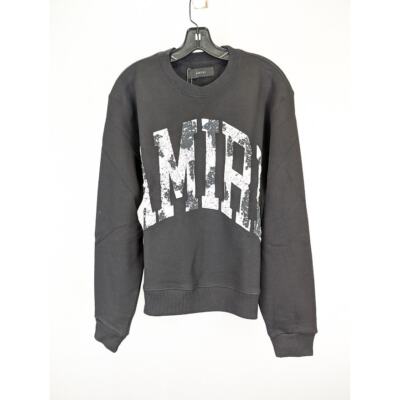 Amiri Collegiate Logo Crewneck Sweatshirt in Black BNWT Large