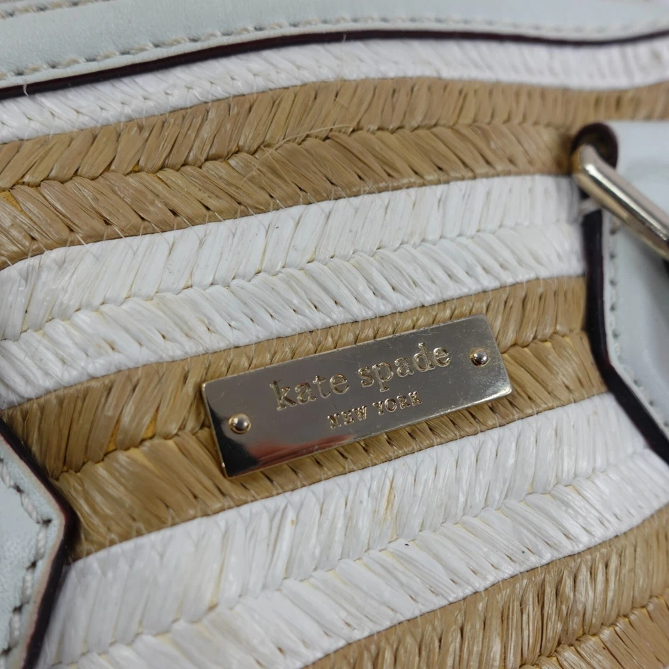 Bolso Bandolera Kate Spade Mujer Bandolera Blanco Rayas Paja Catherine Pippa Tostado Foto 2 de 4