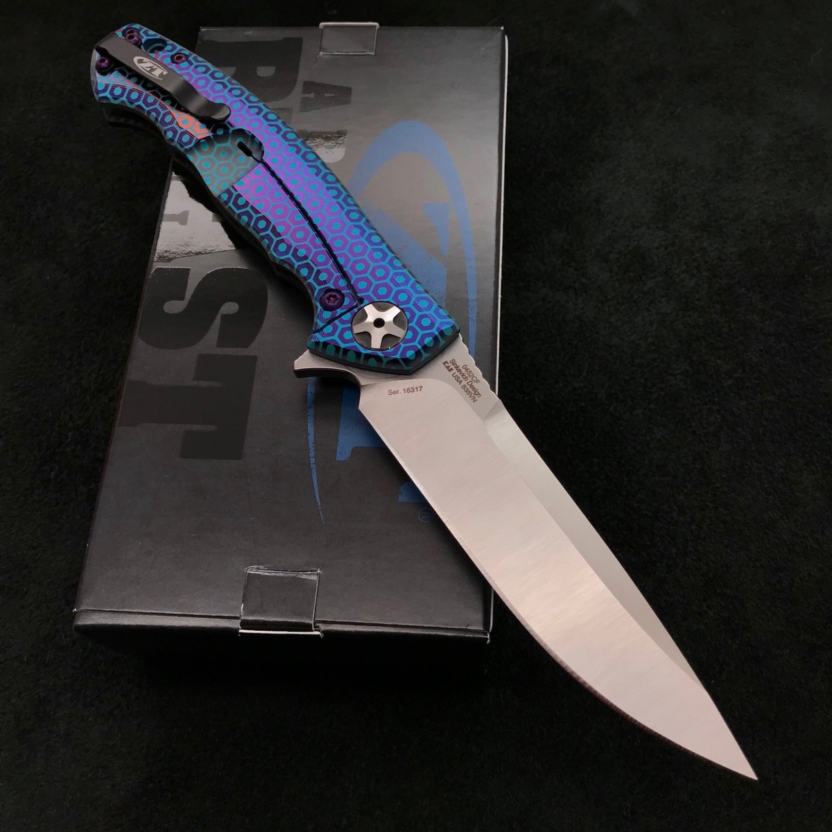 MARKED CF FAB プロモ Zero Tolerance ZT 0452CF Plain Edge Folder BWL Purple Ano
