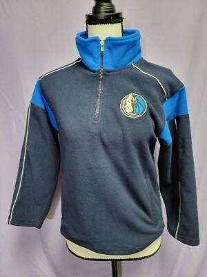 NBA USA Dallas Mavericks Navy W/ Royal Blue Logo Fleece Pullover Hoodie. 