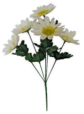 (24-Pack) Cream Daisy 13'' Bush Home Silk Flower Craft Decor Indoor Outdoor