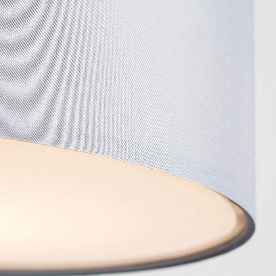 3x Paralumi Soffitto Facile Adattamento Tessuto Grigio Ciondolo Paralumi + Diffusori - Immagine 4 di 4