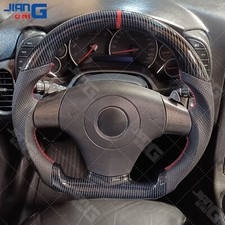 For Corvette C6 Steering Wheel Hydro Dip Carbon Fiber 2006-2011 Z06 ZR1 Red Line