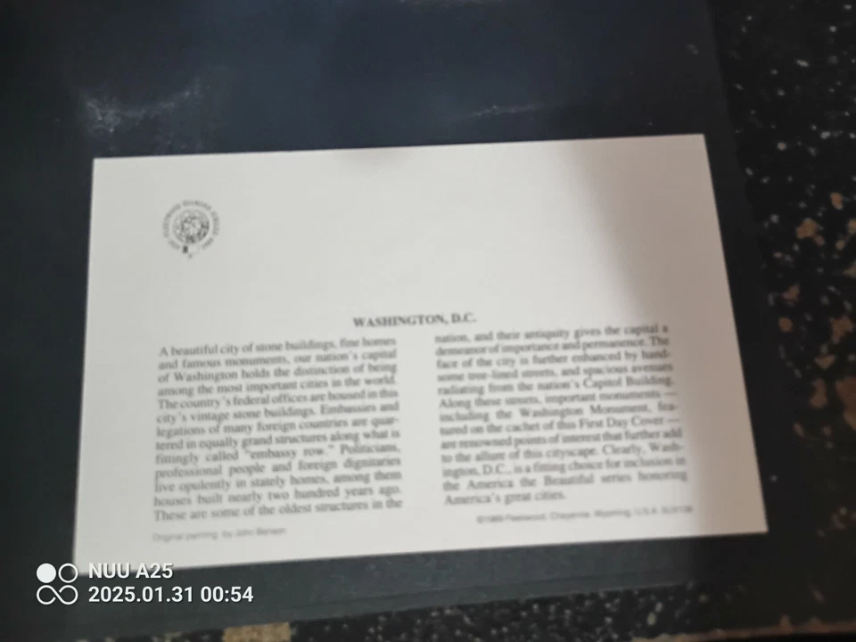 1989 U.S. Preprinted Postcard Scott # UX138 Fleetwood FDI - Image 2 of 2