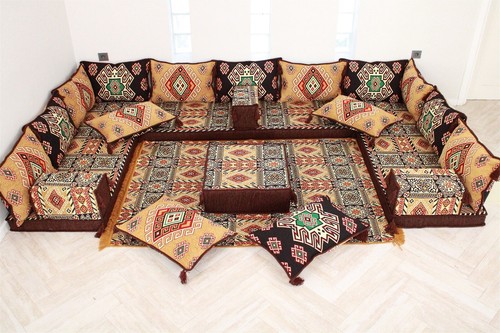 Arabic Living Room Sofa Set, U Shaped Floor Seating, Arabic Majlis Sofa, Jalsa - Picture 6 of 31