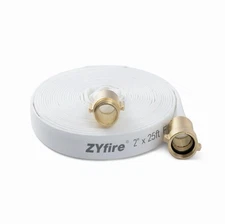 ZYfire Fire Hose - 2" ID X 25 FT Single Jacket TPU Firefighter Hose 750 PSI