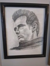 JAMES DEAN Original Pencil Drawing, Life Size. Framed 11 X 14. Signed