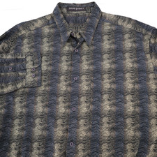 Vintage Jhane barnes Shirt mens Large Woven fabric geometric Button up casual