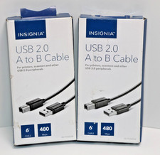 USB to Printer Cable 6ft Lot of 2 P3