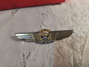 Vintage United Airline Pilot Wings Pin 4 Star 1 Diamond