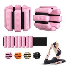 Pilates Wrist and Ankle Weights for Women - Adjustable Weighted Bangles for M...