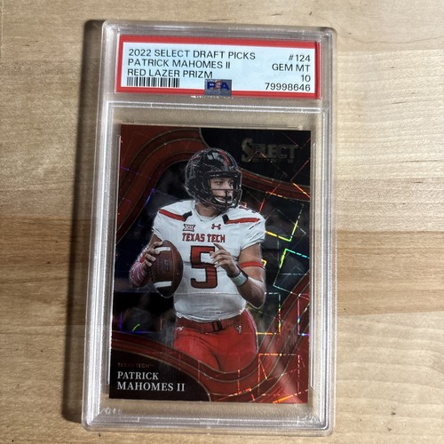 2022 Select Draft Picks - Patrick Mahomes II #124 Red Lazer Prizm PSA 10