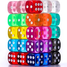 25 Pieces Colored Dice 6 Sided Dice Set, 6 Sided Standard Dices with Black Draws