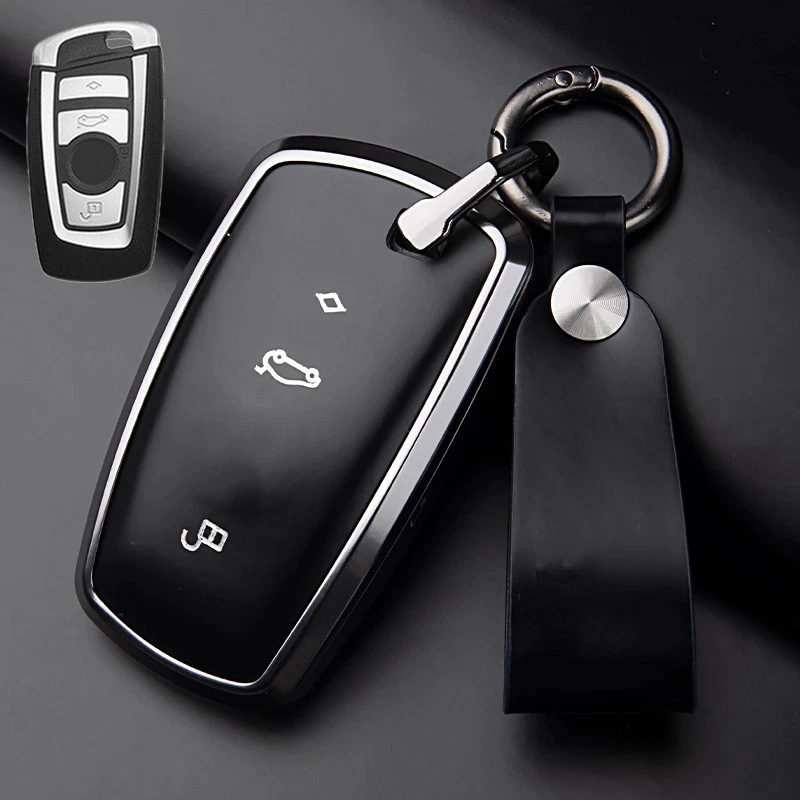 Funda de aleación de cuero para llave de coche para BMW X2 X3 X4 X5 F10 F30 F15 1 2 3 4 5 6 7 Foto 3 de 4