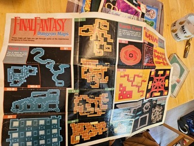 Final Fantasy NES Dungeon Map Strategy Poster Original Game Insert Square Soft