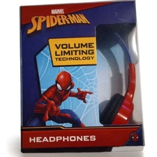 Spiderman Kids Over Ear Adjustable Headphones Volume Limiting 3.5mm Jack
