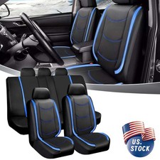 For Kia Soul 2020-2023 Hatchback Seat Cover 5 Seats Full Set Leather Blackblue