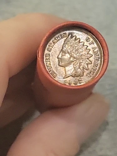 Terrific Au/Bu 1907 Indian Head &XF 1887 Liberty Dime Ends Of Lincoln Cent Roll