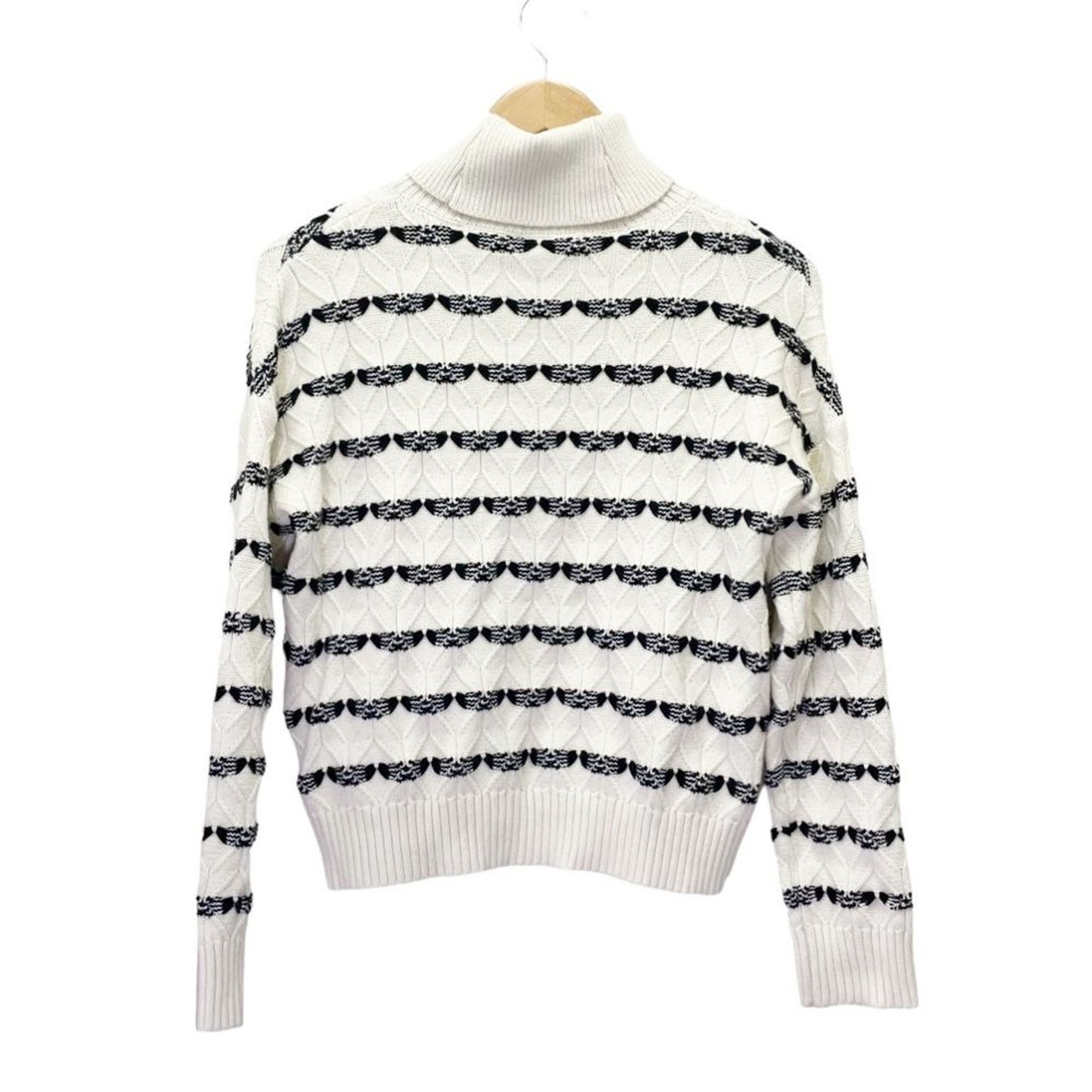 Joie Alpine Pattern Striped Cable Knit Pullover S… - image 2