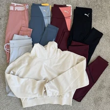 Women’s Gym Activewear Lot Of 7 Leggings Jogger Pants Crop Hoodie by Puma Small