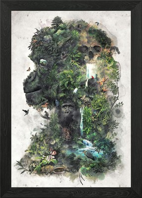 König des Dschungels gerahmtes Wandbild Poster Druck Bild