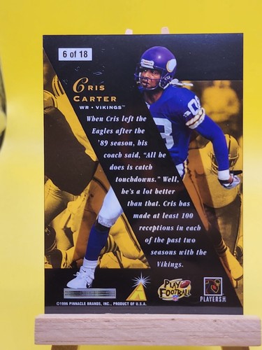 1996 Pinnacle Zenith Z Team Cris Carter Card #6 HOF Minnesota Vikings - Picture 2 of 2