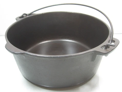 Unmarked WAGNER WARE 5 Qt Cast Iron Dutch Oven 1950s Restored No Lid