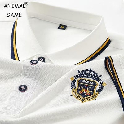 Nueva camisa polo bordada de manga corta para hombre, informal de negocios