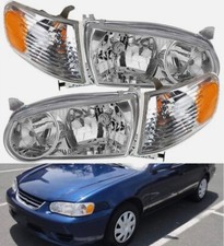 Set Left+Right Halogen For Toyota Corolla 01-02 Headlights Assembly LH RH Pair