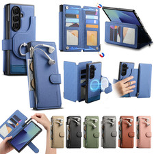 For Samsung Galaxy Z Fold 7/6/5/4/3 Leather Zipper Wallet Case with Card Holder