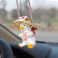 Rear View Mirror Hanging Accessories of Swinging Car Duck Grapefruit
