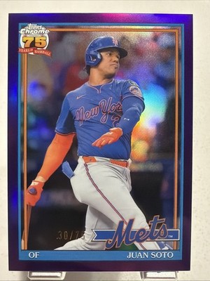 Topps 2026 Chrome Juan Soto Purple Refractor 30/75 New York Mets 91CB-11