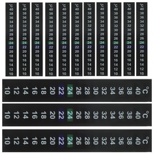 10Pcs Stick on Thermometer Strip Digital Adhesive Temperature Tape Black