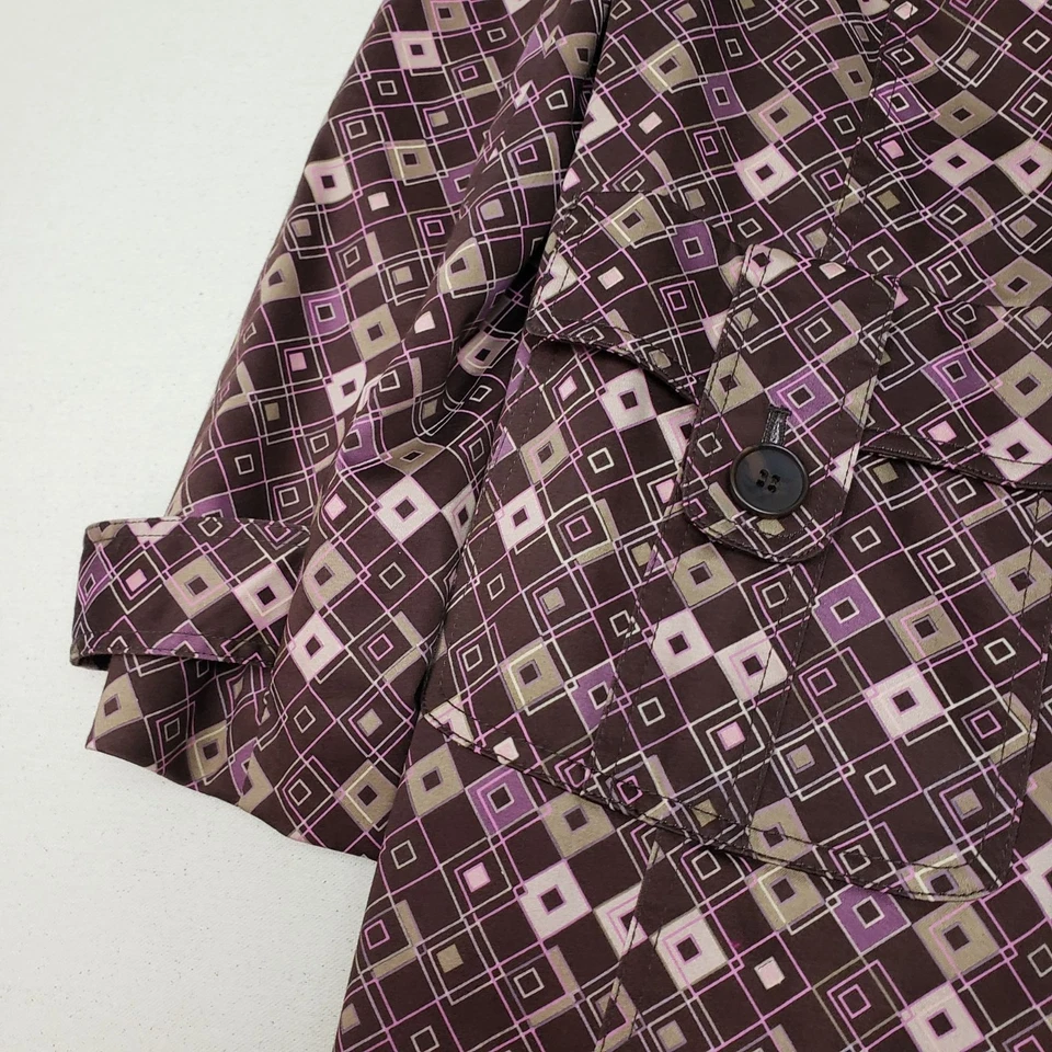 Gabardina elástica Bandolino púrpura/marrón patrón MCM ¡EXCELENTE ESTADO!! Foto 4 de 4