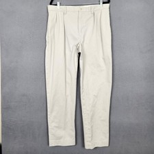 Polo Ralph Lauren Pants Mens 36x32 Beige Ethan Pleated Chino Classic Cotton