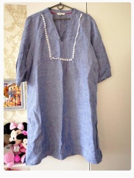 Women Boden Dress Blue Cotton 38 / M / 46
