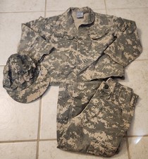Boys Size 4 Trooper Camo Military Outfit Set Green Hat Pants Shirt READ 1428
