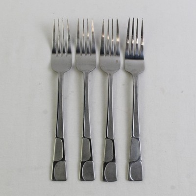 Los Von 4 Hampton Silversmiths River Frosted (Edelstahl) Besteck Abendgabeln
