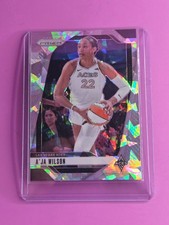 2024 Panini Prizm WNBA A'ja Wilson Silver Cracked Ice Prizm #86 Las Vegas Aces